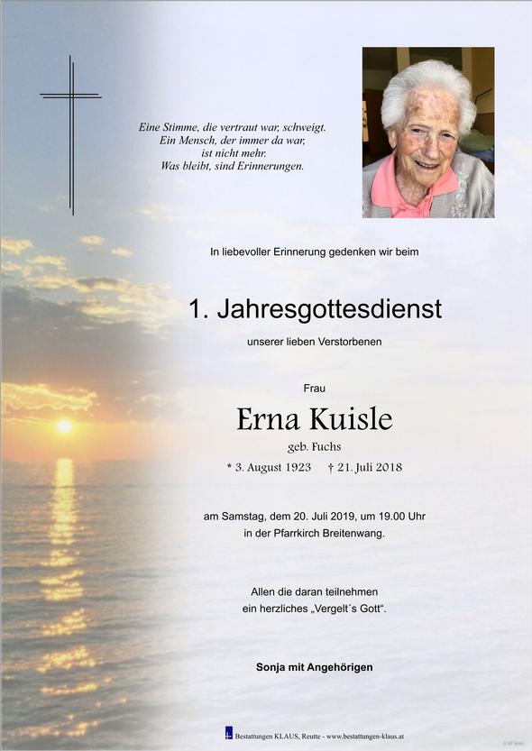 Erna Kuisle, am 20.07.2019 um 19:00 Uhr Breitenwang