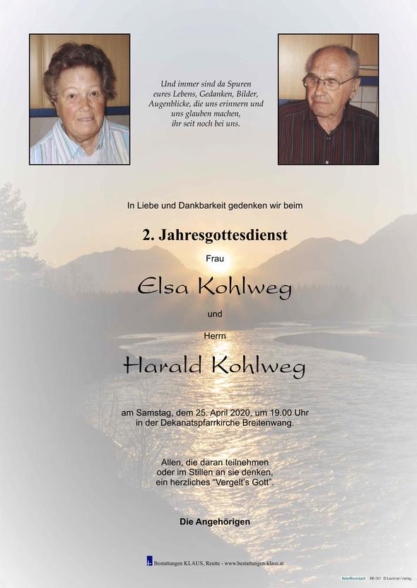 Elsa und Harald Kohlweg, am 25.04.2020 um 19:00 Uhr Breitenwang