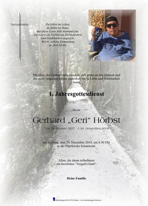 Gerhard "Geri" Hörbst, am 29.12.2019 um 08:30 Uhr Schattwald