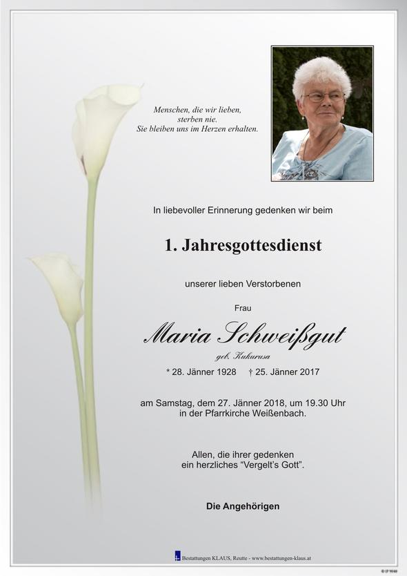 Maria Schweißgut, am 27.01.2018 um 19:30 Uhr Weißenbach am Lech