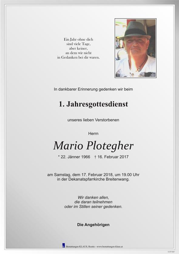 Mario Plotegher, am 17.02.2018 um 19:00 Uhr Breitenwang