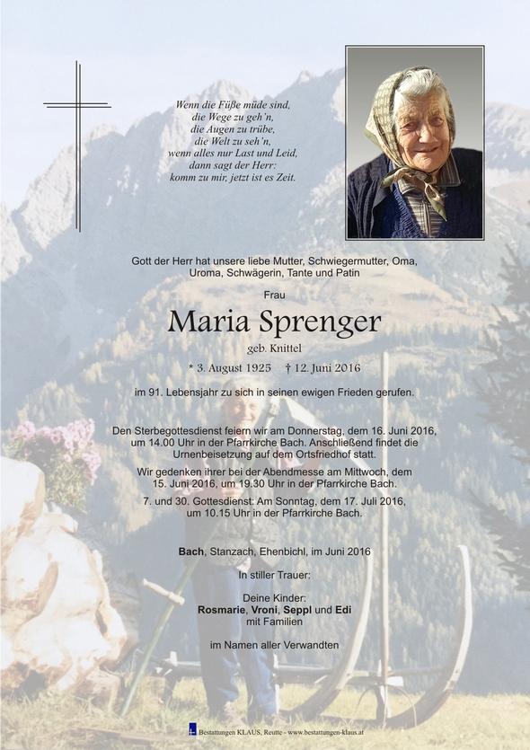 Maria Sprenger