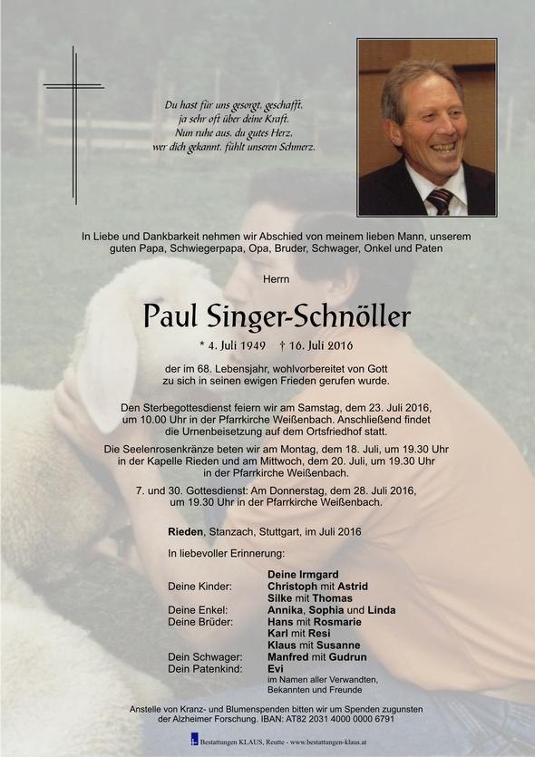 Paul Singer-Schnöller