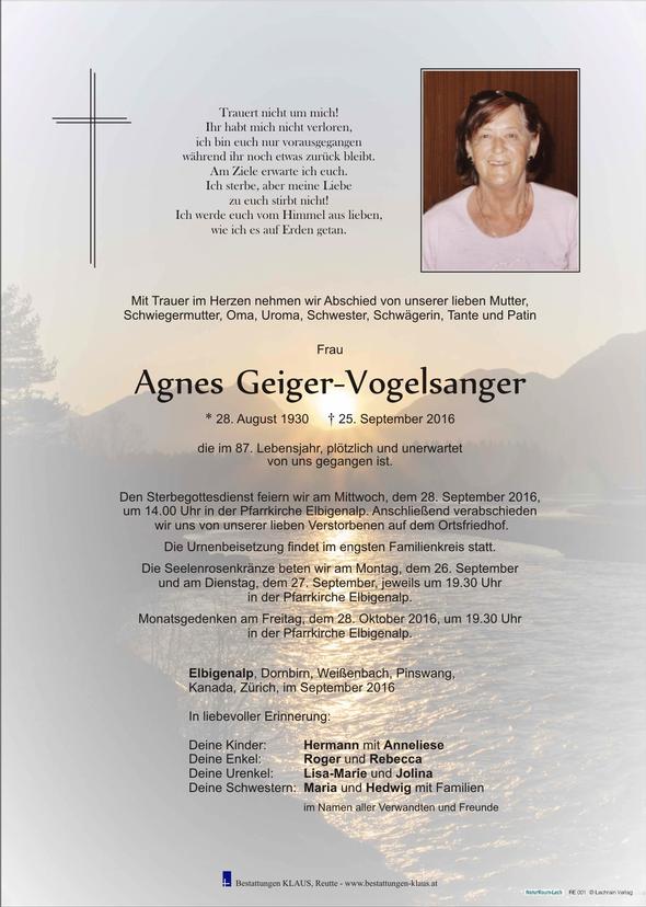Agnes Geiger-Vogelsanger